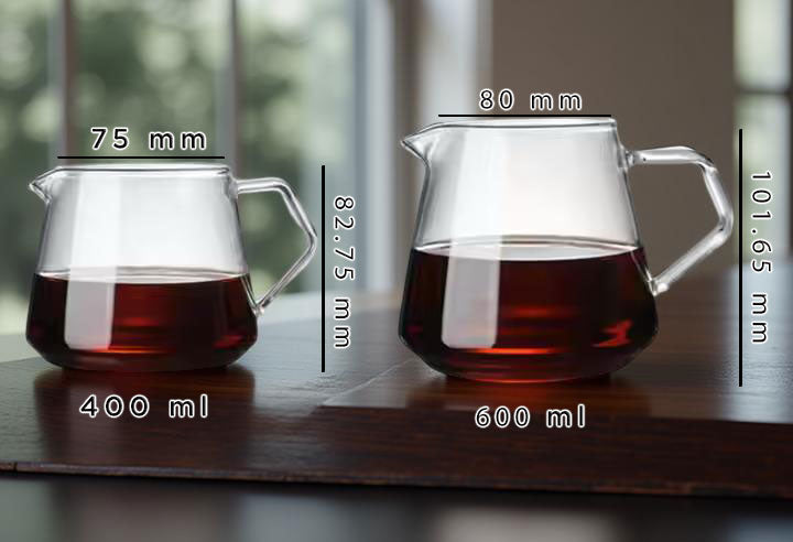 Glass Pour Over Carafe Coffee 400ML + 600ML options. v60, UFO