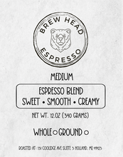 Load image into Gallery viewer, Brew Head Espresso Blend Coffee