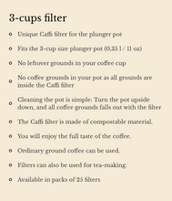 Load image into Gallery viewer, French Press Paper Filter + Cold Brew Bag Filters by Caffi