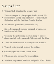 Load image into Gallery viewer, French Press Paper Filter + Cold Brew Bag Filters by Caffi