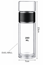 Load image into Gallery viewer, Double Wall Tea Glass Bottle With Stainless Steel Filter Tea Steeper