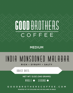 India Monsooned Malabar Roasted For Drip Or Espresso